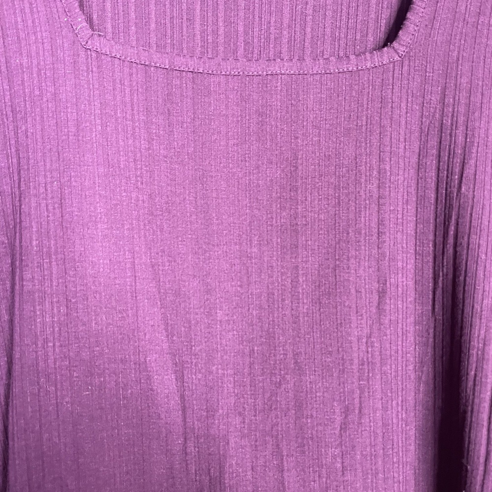 Maurice's 24/7 Ribbed Women's M Long Sleeve Dress‎ Purple Stretch Modest Pockets - Picture 2 of 5